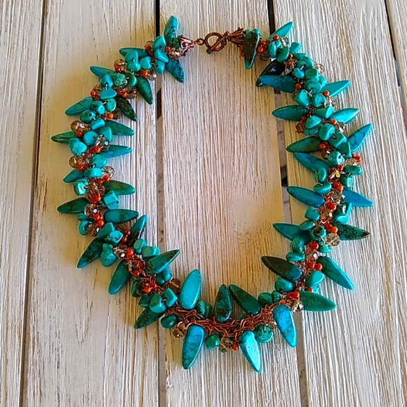 Semi-Precious Turquoise/Goldstone/ Collar Necklace
